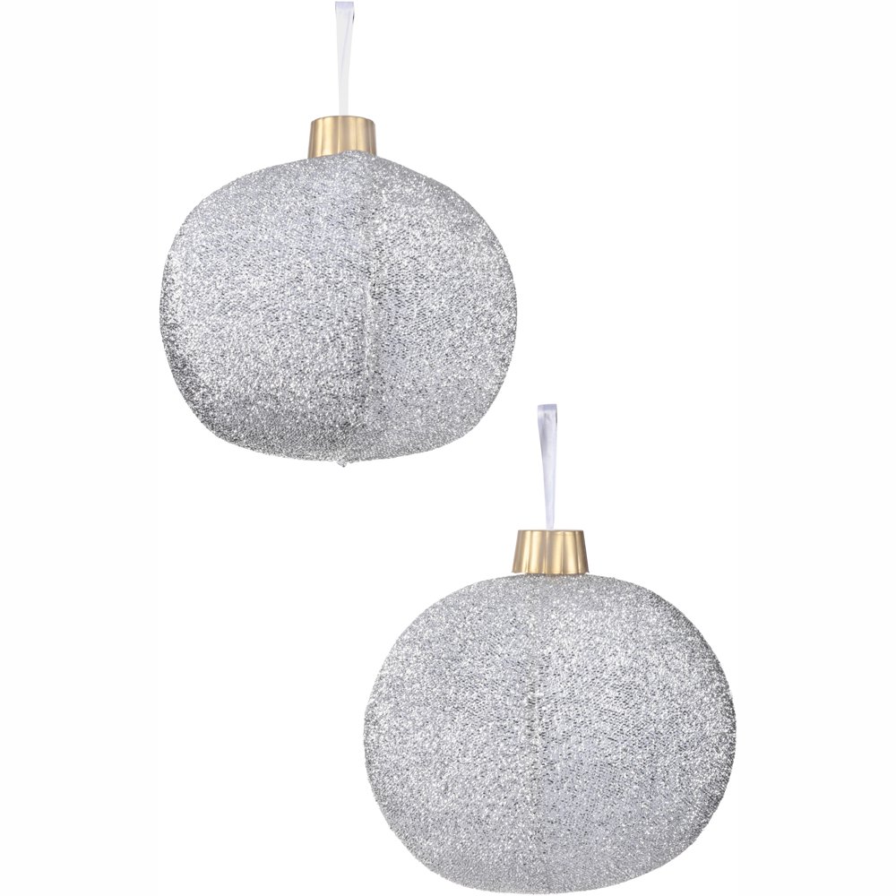 Holiday Time 12Inch Tinsel Ornaments 2 ct. Carded Pack