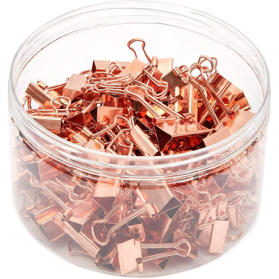 CIRCLE- 150X Binder Clips Assorted Sizes Paper Clamps For Paperwork Office Supplies Bulk