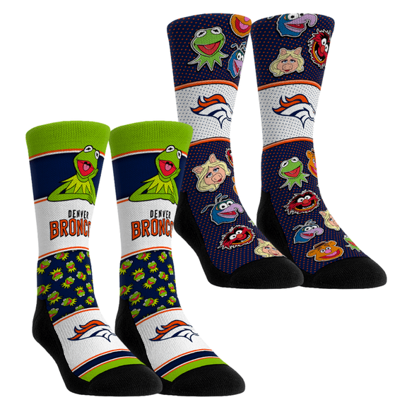 Unisex Rock Em Socks Denver Broncos Muppets 2-Pack Crew Socks Set