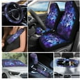 thumbnail image 2 of Yuyamidu Wolf Car Seat Cover Set with Steering Wheel Cover Seat Belt Covers Galaxy Sun Shade Handbrake Sets Rear View Mirror Cover Cup Coasters Key Chain 16 PCS Car Decorative Accessories, 2 of 7