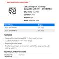 thumbnail image 2 of Left Auxiliary Fan Assembly - Compatible with 2004 - 2010 BMW X3 2005 2006 2007 2008 2009, 2 of 2