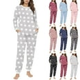 thumbnail image 2 of Fengactive Women's Floral Printed Fuzzy Pajama Set Long Sleeve Top & Pants with Pockets 2 Piece Plush Fleece Lounge Sleepwear, 2 of 6