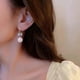 thumbnail image 2 of Pair of Stud Earrings White Pearl Earrings S925 Silver Needle Gift for Her Xmas, 2 of 4