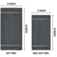thumbnail image 2 of Juego de toallas de baño Utopia Towels, paquete de 6, 100% algodón hilado en anillos, gris, 2 of 8