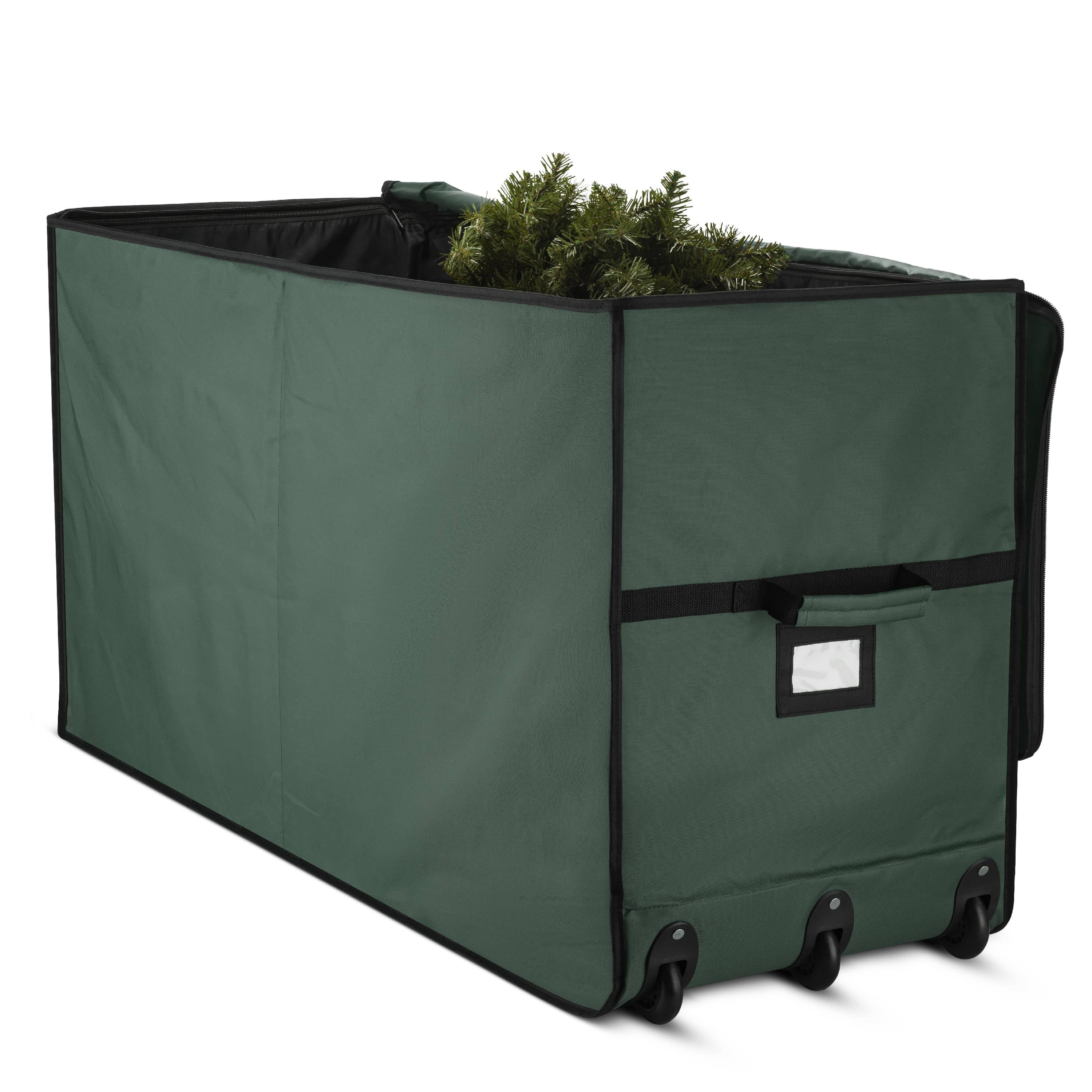 Super Rolling Christmas Tree Storage Box - Opens Wide for Easy Input/Access, Artificial Trees ...