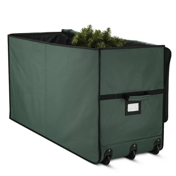 Super Rolling Christmas Tree Storage Box - Opens Wide for Easy Input/Access, Artificial Trees