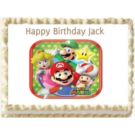 Super Mario Brothers Personalized Edible Cake Image Party Topper Decoration- 1/4 Sheet p16