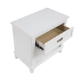 thumbnail image 3 of Sely Nightstand- 1 Drawer w Open Cubby- White Wood- Ring Handle, 3 of 6