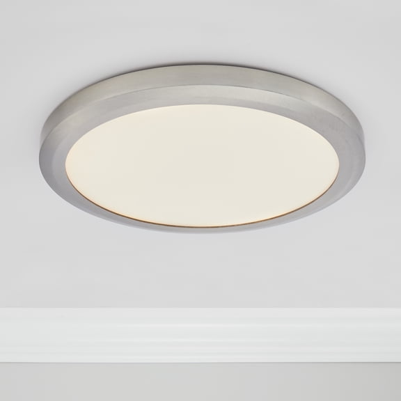 Maxxima 15 in. Satin Nickel LED Flush Mount Ceiling Light, 5 CCT 2700K-5000K, 2000 Lumens