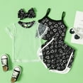thumbnail image 2 of Babibeauty 3Pcs Toddler Girl Summer Outfits Set Heart Print Sleeveless Sling Crop Tops Elastic Shorts Mesh Tank, 2 of 5