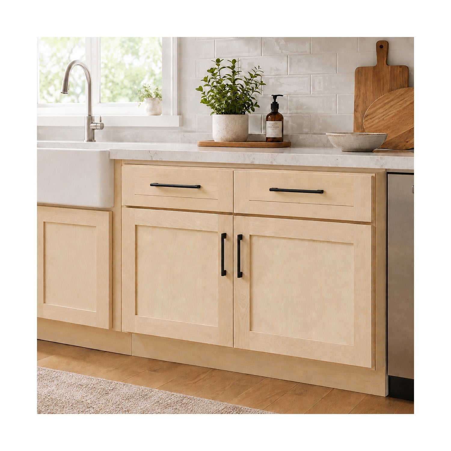 Design House Brookings Kitchen Base Cabinet, Unfinished Birch, 48"