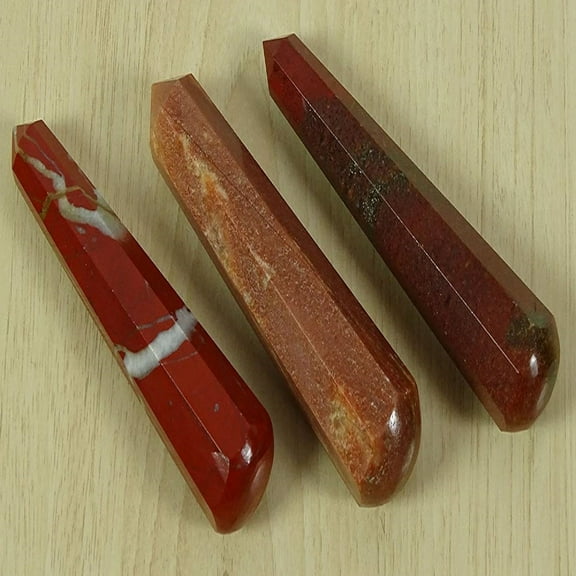Reikiera Red Jasper Stone Massage Wand Energy Generator Healing Balancing Spiritual Reiki-9-11 cm