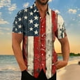thumbnail image 2 of Mens Patriotic T Shirt American Flags Printing Vintage Tops Collared T-Shirt Button Down Blouse Short Sleeve Shirts Dressy Casual Blouses Fourth of July 1776, 2 of 4