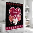 thumbnail image 5 of Black Valentines Day Shower Curtain Set - Standard 72" x 72" Washable Bathtub Curtain with 12 Hooks, Love Hearts Romantic Farmhouse Waterproof Fabric Stall Shower Curtains for Bathroom/Bathtub Décor, 5 of 6