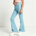 thumbnail image 5 of DJDLJWCJ Teen Girls School Uniform Pants Wide Leg Solid Color Flare Pants Stretch Soft Pull On Casual Pants Light Blue Size 9, 5 of 8