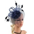 thumbnail image 4 of JFGHDG Fascinators Hats for Women,Tea Party Hats for Women,Head Piece for Women,Hat for Women,Fascinator Headband,Fascinator Hat Flower Feather Mesh Tea Party Hairband Navy One Size, 4 of 7