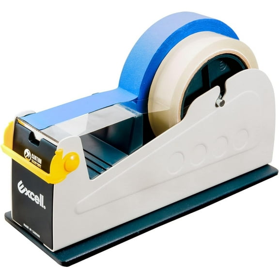 Excell Heavy Duty Steel Desk Tape Dispenser – 2-Inch Wide with Safety Blade Cover for Home, Office, Shop, and Warehouse