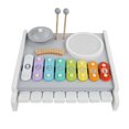 thumbnail image 1 of Kit de juguete musical 5 en 1 para niños pequeños, piano, batería, mesa musical para coordinación ojo-mano, juguete educativo, platillo de metal, 1 of 7