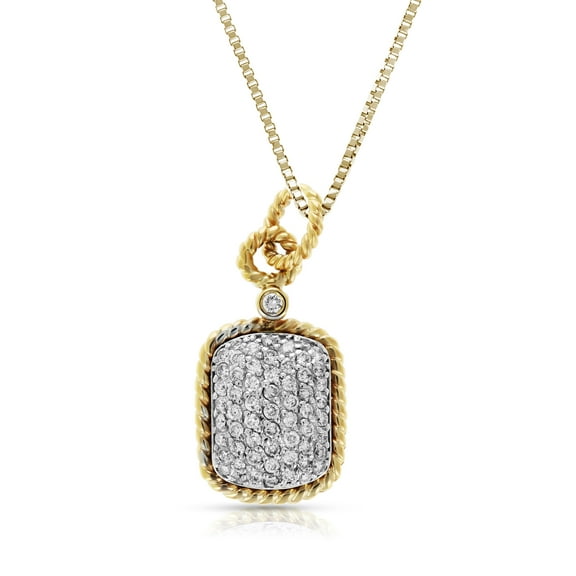 Vir Jewels 1/2 CTTW Diamond Pendant Necklace Cluster Composite Women 14K Yellow Gold 3/4 Inch
