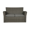 thumbnail image 2 of WestinTrends 4pc Outdoor Furniture Conversation Sofa Set with Loveseat, Cofee Table and Cushions, All Weather UV Resistant Rattan Wicker Patio Chairs, Gray/Gray, 2 of 8