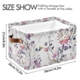 thumbnail image 4 of Yayeee Canvas Storage Basket with Handles for Shelves Fabric Bins Closet Organizer, Purple Wildflowers, 4 of 8