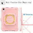 thumbnail image 3 of Kids Durable Handle Case for iPad mini 2021/mini 2024, Silicone PC Heavy Duty Protection [360 Rotating Ring Stand/Adjustable Shoulder Strap] Tablet Case Cover, Rosegold, 3 of 8