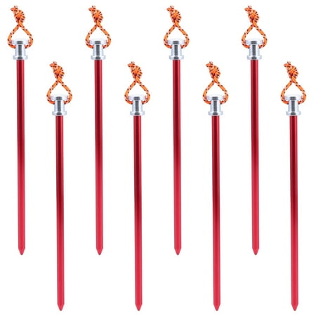 NICEXMAS 8PCS Durable Tent Stakes Red Aluminum Alloy for Convenient Outdoor Use