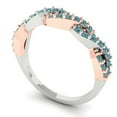 thumbnail image 2 of 0.495 ctw Wedding Band for Women - 14K Rose/White Gold Blue Moissanite Stackable Eternity Ring, 2 of 6