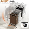 thumbnail image 3 of Laundry Hamper Sorter Cart: 4-Section Organizer with Heavy-Duty Lockable Wheels and Removable Bags | 172L Rolling Laundry Basket for Dirty Clothes in Laundry Room or Small Spaces (Multicolor), 3 of 6