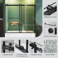 thumbnail image 4 of Bathtub Sliding Door 60"W x 56"H Tub Shower Door Bathtub Door Bathtub Glass Door Bathtub Double Sliding Shower Door 5/16" Tempered Glass with Explosion-Proof Film Stainless Steel Black, 4 of 9