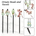 thumbnail image 2 of JOELY Asian Hair Sticks, 4 Pcs 7" Wooden Japanese Hair Pin Stick with Flower Bead Pendants, Traditional Asian Hair Sticks with Vintage Tassel & Chopsticks for Hair, Colorful, 2 of 6