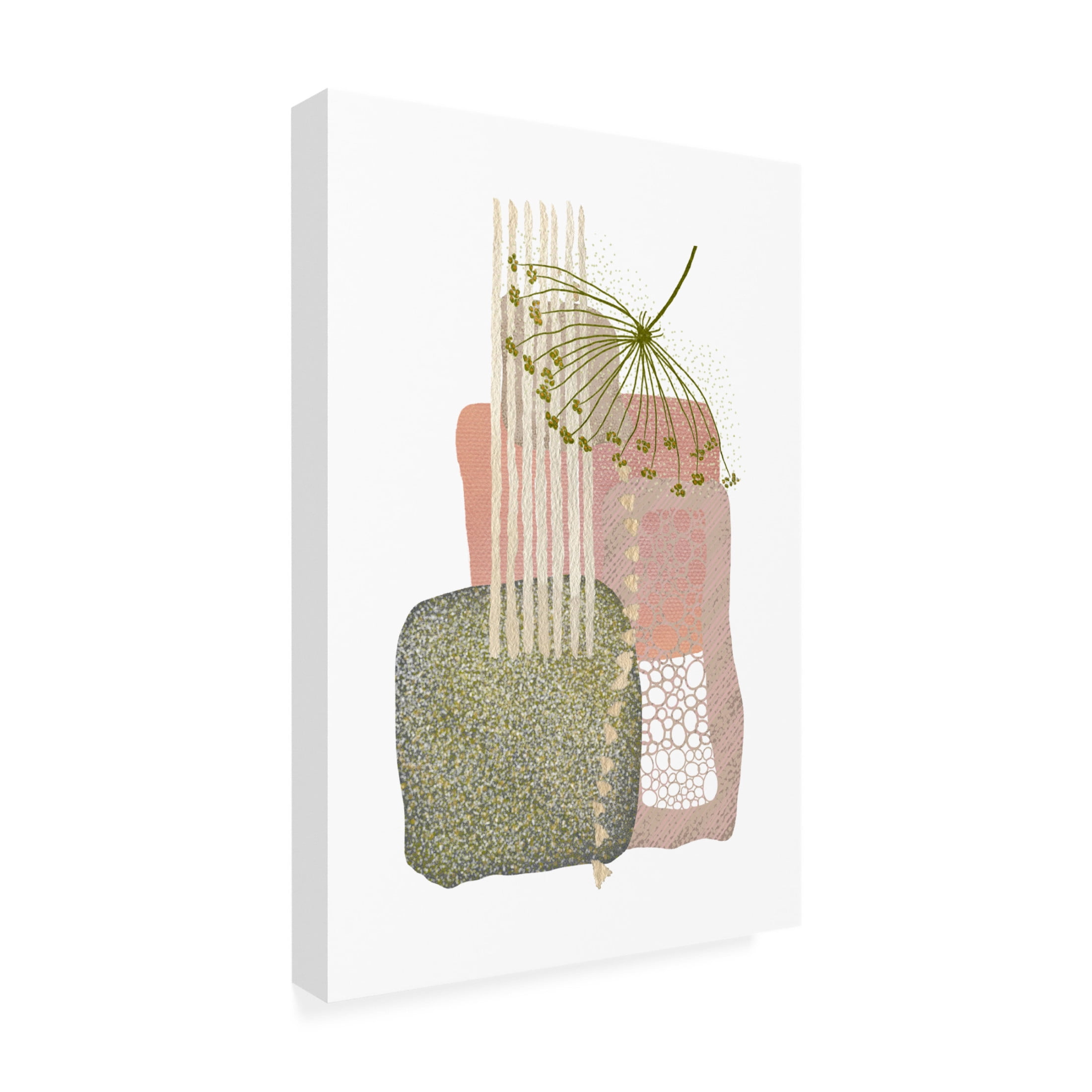 Trademark Fine Art Sally Ann Moss Delicate Pink and Green 3 Canvas Wall Art
