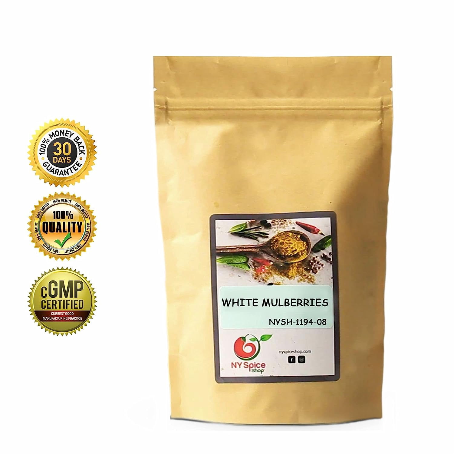 NY SPICE SHOP White Dried Mulberry – 5 Pound All Natural & Sun-Dried Mulberries - Delicious Healthy Berries