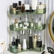thumbnail image 1 of Organizador de cosméticos giratorio de 360 grados con compartimentos dobles para esmaltes de uñas, herramientas y joyas. Caja de almacenamiento esquinera para baño y dormitorio., 1 of 3
