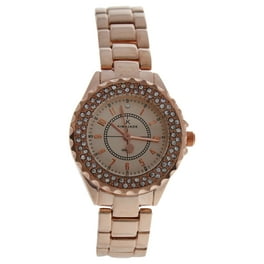 2033L-GBLG Gold/Black Leather Strap Watch by Kim & Jade for