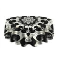 thumbnail image 5 of Black White Tie Dye Mandala Pattern Round Tablecloth 60"x60",Wrinkle Wipeable Table Cloth for Kitchen Dining Room Picnic Patio Party, 5 of 6
