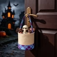 thumbnail image 4 of Yakvarog Halloween Canvas Tote Basket 8.8" x 9", Plaid Patchwork Fabric with Handle, Trick or Treat Candy Bags for Gifts, Toys, Party Favor & Home Holiday Decor, 4 of 6