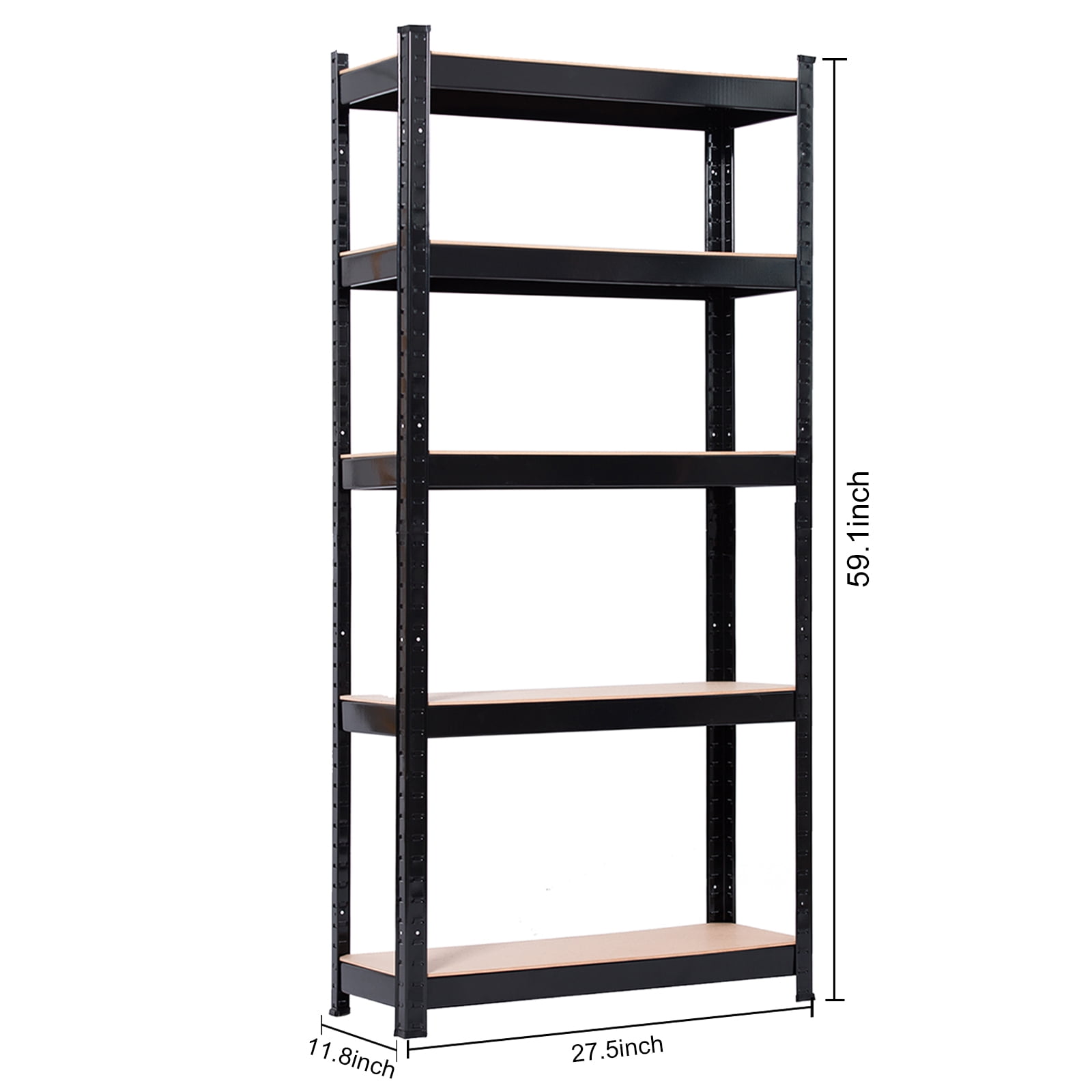 5 Tier Heavy Duty Metal Shelving Rack Unit Garage Storage Shelf Black