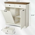 thumbnail image 7 of HARIPUL Single Tilt Out Trash Cabinet 13 Gallon Waste Bins Hidden Trash Bin w/ Shelf for Kitchen, White, 7 of 7