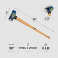 thumbnail image 4 of Estwing 6 Pound Head Hard Face Stake Sledge Hammer with 36" Hickory Handle, 4 of 5