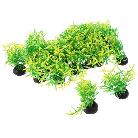 ETEREAUTY Aquarium Plant Decor, 20Pcs Green Artificial Grass for Fish Decoration and Aquatic Landscaping
