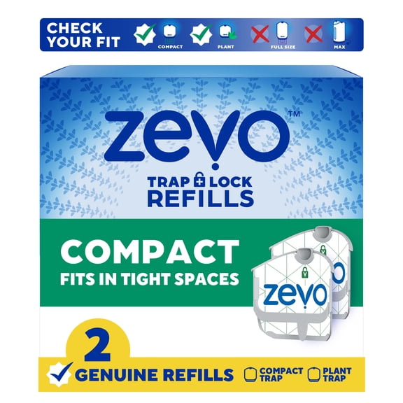 Zevo Compact Flying Insect Trap Refill - 2 Compact Refill Cartridges