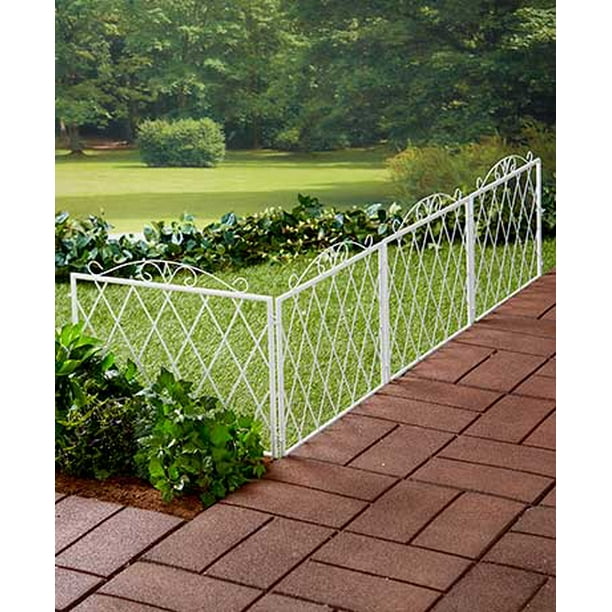 Scrolled Metal Garden Fence White Walmart Com Scrolled Metal Garden Fence White Walmart Com