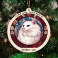 thumbnail image 3 of White Cat Stained Glass Suncatcher Ornament – Text Christmas 2025 Tree Decoration Gift for Family, Friends, Man & Woman, 3 of 6