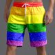 thumbnail image 3 of WILLBEST Pantalones Cortos Cargo para Hombre con Estampado de Boca de Arcoíris para Verano, Pantalones Cortos con Bolsillo y Lazo Totalmente Estampados para Resort, 3 of 5