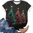 thumbnail image 4 of Craaazy Women's Shirts Christmas Printed Short Sleeved Round Neck Top Gifts, 4 of 5