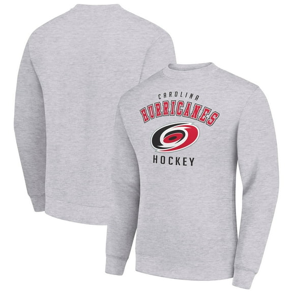Men's Starter  Heather Gray Carolina Hurricanes Team Logo Fleece Pullover Sweatshirt