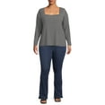 thumbnail image 2 of Terra & Sky Women's Plus Size High Waisted Bootcut Jeans, 32" Inseam, 2 of 14