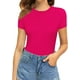 thumbnail image 2 of Xishao Women's Round Neck Short Sleeve T Shirts Basic Bodysuits Xishao ropa, 2 of 2