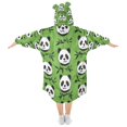 thumbnail image 2 of Wearable Blanket with Sleeves and Pocket Oversized Hooded Sweatshirt 3-14 YR Cute Panda Heads S, 2 of 7